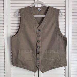 CP Shades Cotton Canvas Button Front Vest Festive Tailored Western Size Large